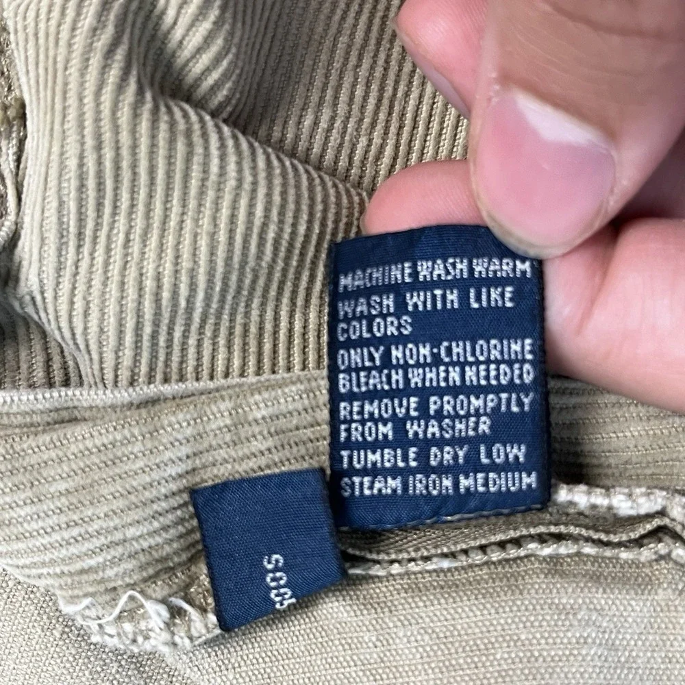Polo Ralph Lauren Corduroy Pants Mens 38x32 Beige Tan Straight Dungarees Preppy